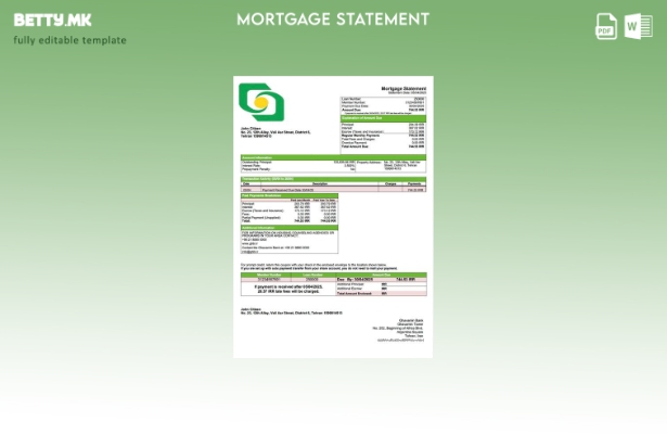 модерен стил Иран Гавамин банка изјава за хипотека Шаблон Word и PDF шаблон